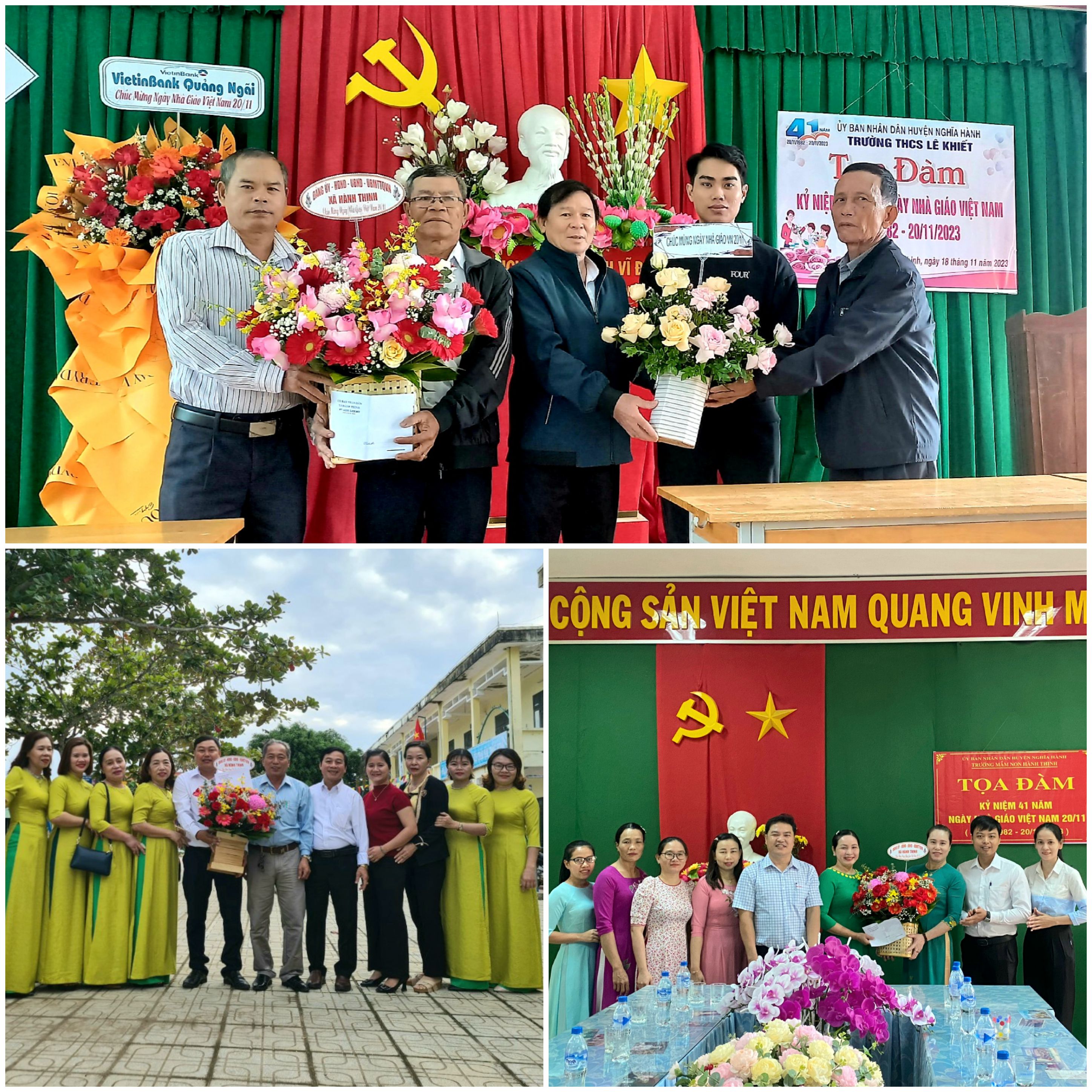 Lãnh đạo xã Hành Thịnh thăm, tặng hoa chức mừng quý thầy/ cô giáo nhân kỷ niệm 41 năm Ngày Nhà Giáo Việt Nam (20/11/1982 - 20/11/2023)